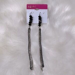 Candie's Chic Black and Silver Chain Earrings